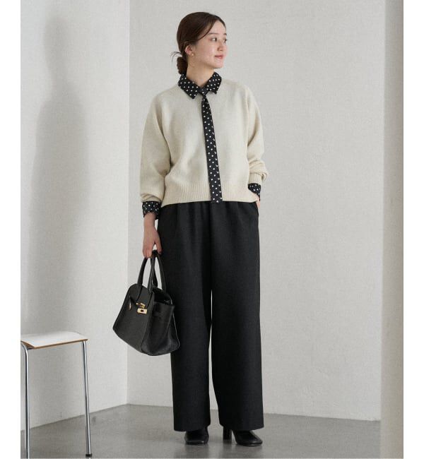 IENA「《WEB限定/追加3》サテンドットタイ付ブラウス」|シャツ・ブラウス|