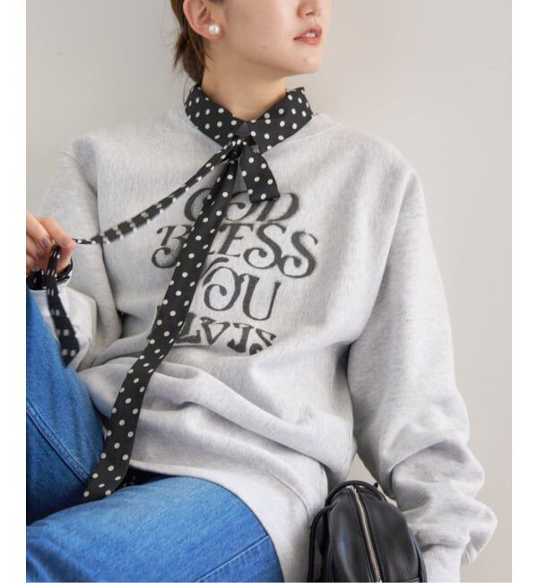 IENA「《WEB限定/追加3》サテンドットタイ付ブラウス」|シャツ・ブラウス|