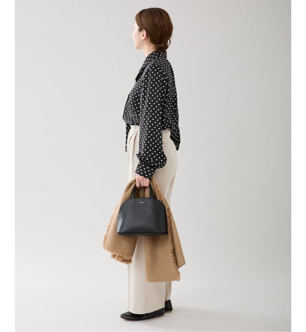 IENA「《WEB限定/追加3》サテンドットタイ付ブラウス」|シャツ・ブラウス|