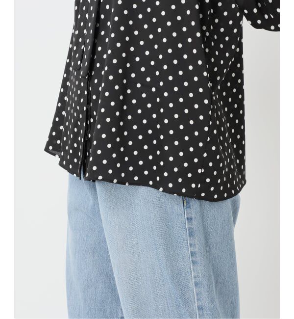 IENA「《WEB限定/追加3》サテンドットタイ付ブラウス」|シャツ・ブラウス|