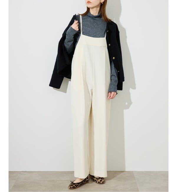 SLOBE IENA「ダブルクロスサロペット」|オールインワン|ナチュラル