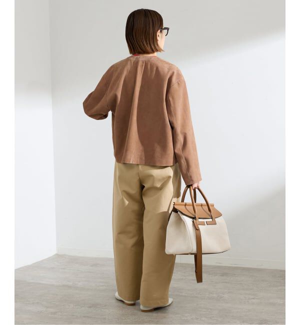 IENA「《予約》ラムスエードブルゾン」|ライダースジャケット|