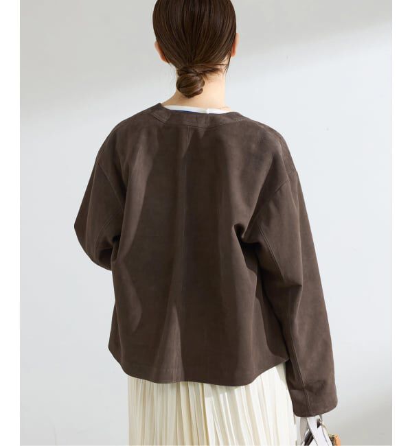 IENA「《予約》ラムスエードブルゾン」|ライダースジャケット|