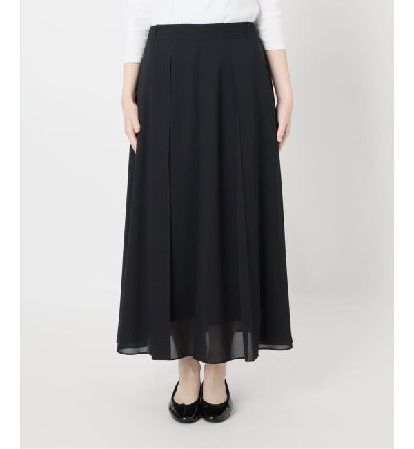 IENA「《予約》&NAVY 撥水シアーピンタックスカート」|スカート|