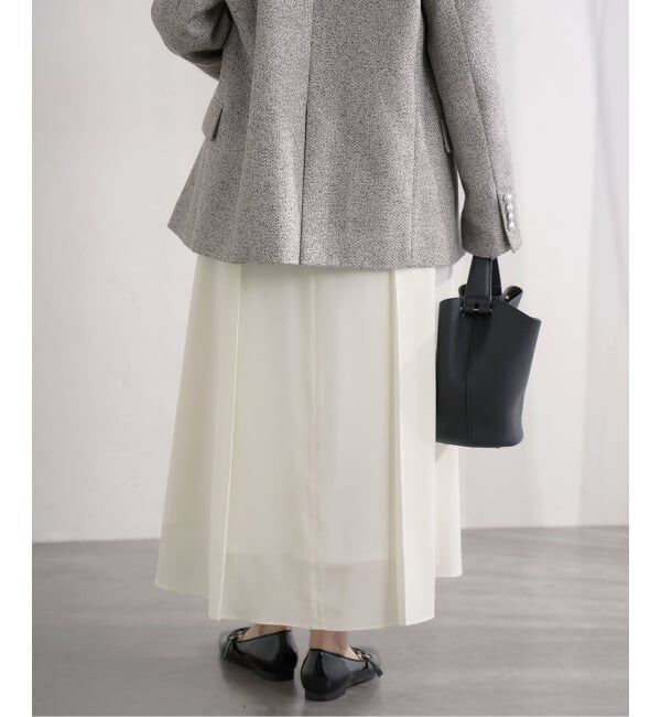 IENA「《予約》&NAVY 撥水シアーピンタックスカート」|スカート|