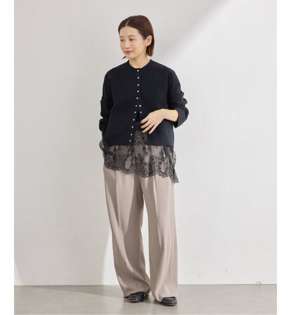 IENA「《追加2》ダブルフェイススナップカーディガン」|カーディガン|