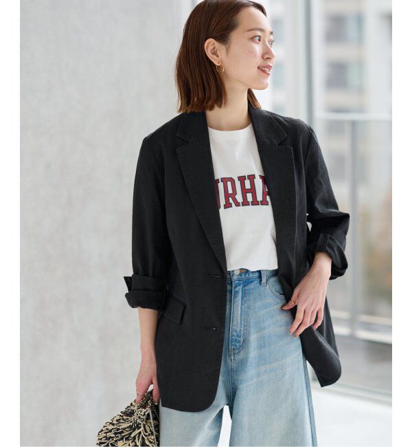 JOURNAL STANDARD relume「コットンリネンシングルジャケット」|テーラードジャケット|ブラック