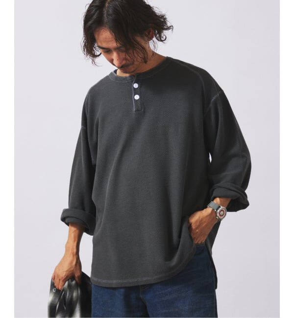 JOURNAL STANDARD relume「バックピケ ヘンリーネック 3/4 スリーブ」|Tシャツ・カットソー|ブラック B