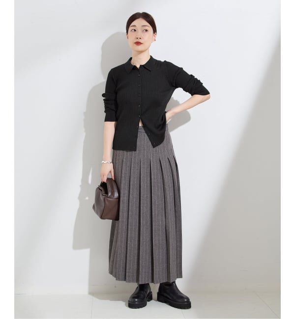 journal standard L'essage「襟つきリブカーディガン」|カーディガン|