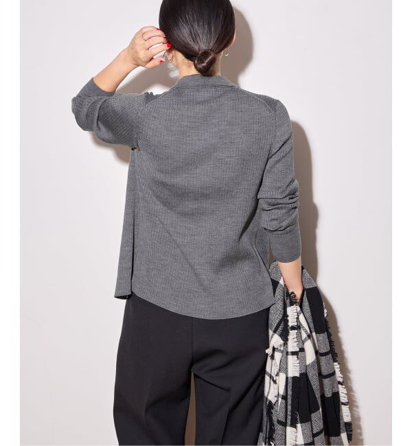 journal standard L'essage「襟つきリブカーディガン」|カーディガン|