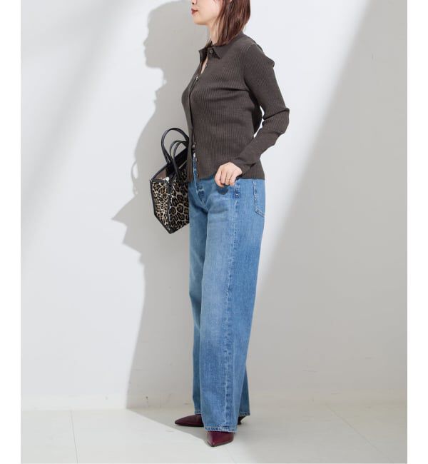 journal standard L'essage「襟つきリブカーディガン」|カーディガン|