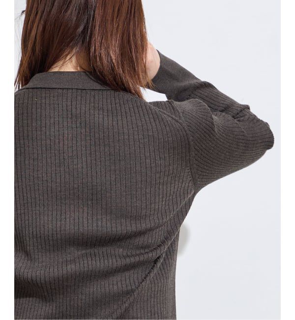 journal standard L'essage「襟つきリブカーディガン」|カーディガン|