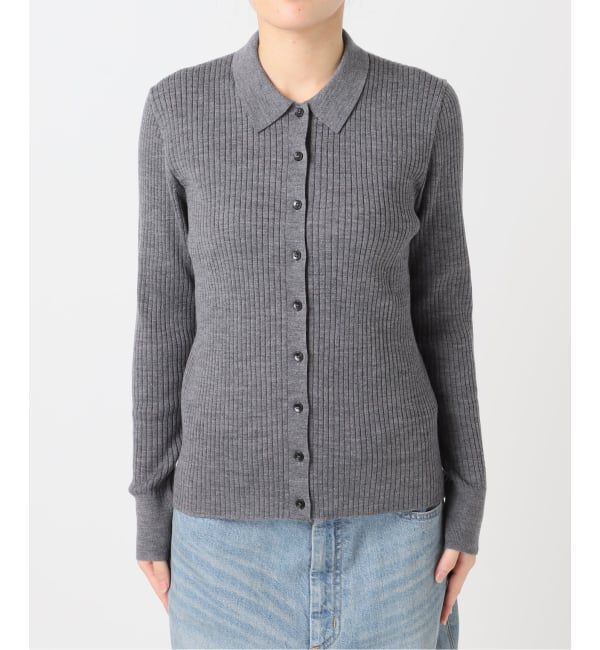 journal standard L'essage「襟つきリブカーディガン」|カーディガン|