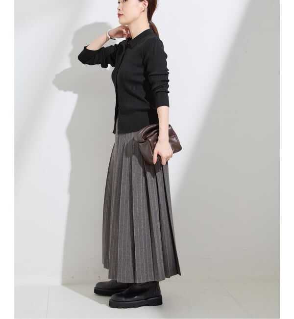 journal standard L'essage「襟つきリブカーディガン」|カーディガン|