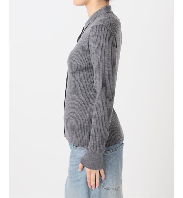 journal standard L'essage「襟つきリブカーディガン」|カーディガン|
