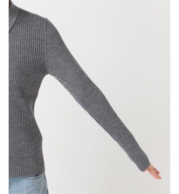 journal standard L'essage「襟つきリブカーディガン」|カーディガン|