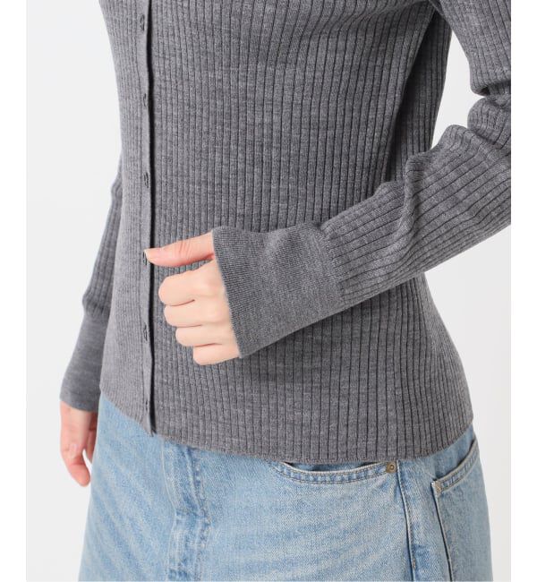 journal standard L'essage「襟つきリブカーディガン」|カーディガン|