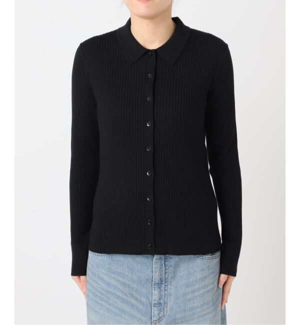 journal standard L'essage「襟つきリブカーディガン」|カーディガン|