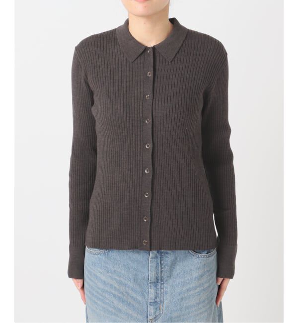 journal standard L'essage「襟つきリブカーディガン」|カーディガン|