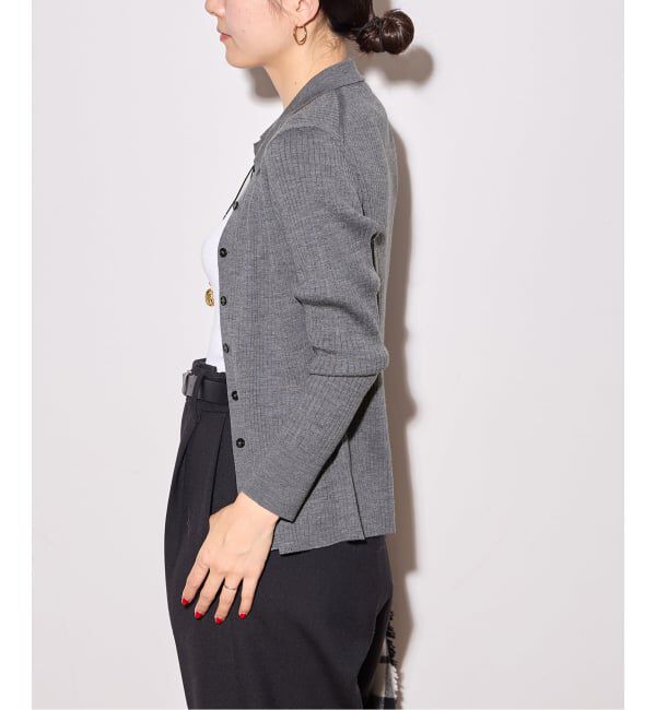 journal standard L'essage「襟つきリブカーディガン」|カーディガン|