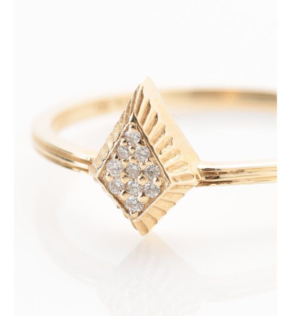 Lilas by Spick&Span「ラインテクスチャーアローダイヤパヴェリング K10」|リング|