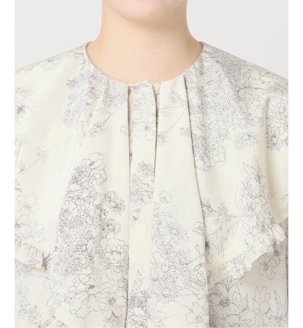 HARDY NOIR「ラインフラワープリントフリルエリブラウス」|シャツ・ブラウス|