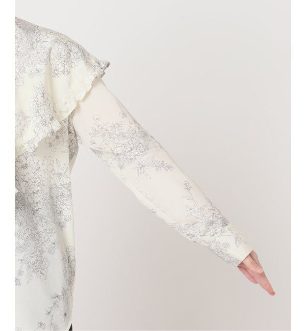 HARDY NOIR「ラインフラワープリントフリルエリブラウス」|シャツ・ブラウス|