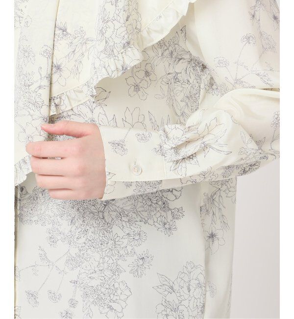 HARDY NOIR「ラインフラワープリントフリルエリブラウス」|シャツ・ブラウス|