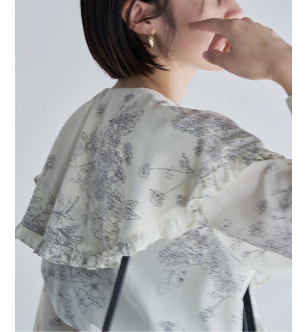 HARDY NOIR「ラインフラワープリントフリルエリブラウス」|シャツ・ブラウス|