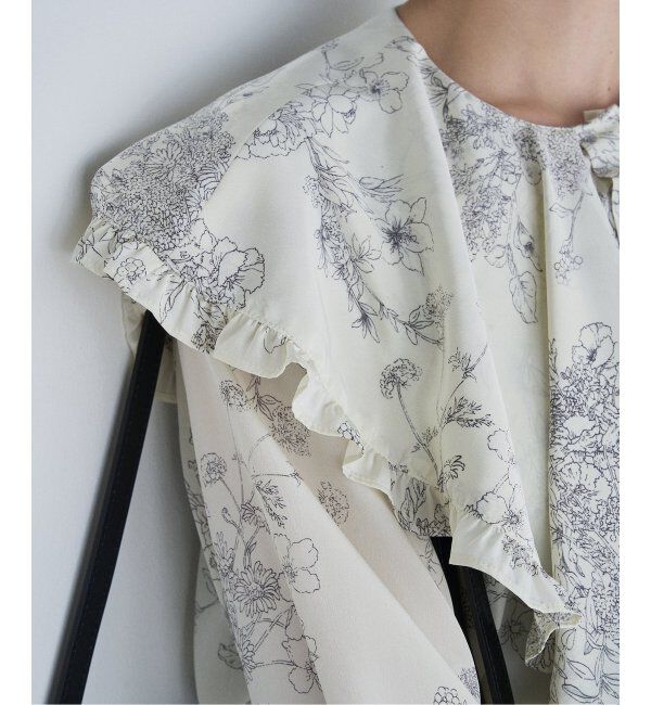 HARDY NOIR「ラインフラワープリントフリルエリブラウス」|シャツ・ブラウス|