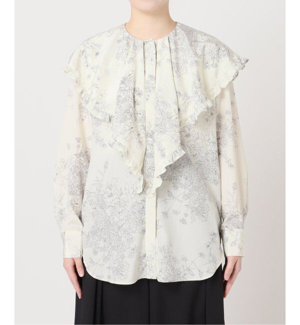 HARDY NOIR「ラインフラワープリントフリルエリブラウス」|シャツ・ブラウス|