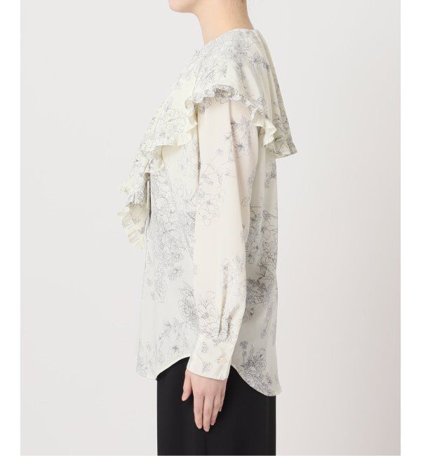 HARDY NOIR「ラインフラワープリントフリルエリブラウス」|シャツ・ブラウス|