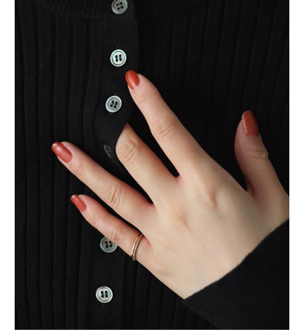 Lilas by Spick&Span「ダブルラインダイヤピンキーリング K10」|リング|ゴールド