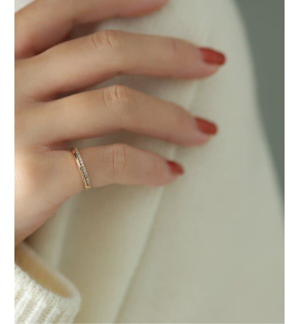 Lilas by Spick&Span「ダブルラインダイヤピンキーリング K10」|リング|