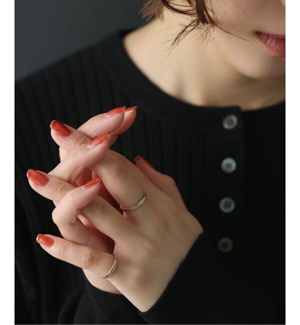 Lilas by Spick&Span「ダブルラインダイヤピンキーリング K10」|リング|