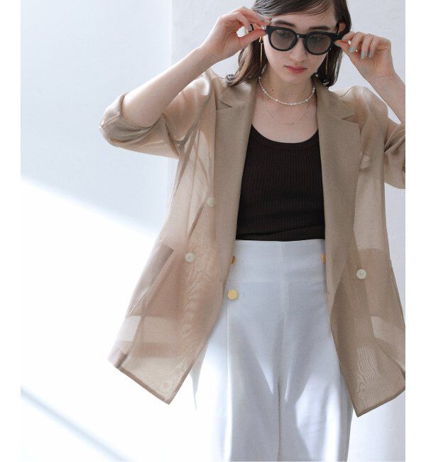  「【洗える】ウォッシャブルシアージャケット」|テーラードジャケット|