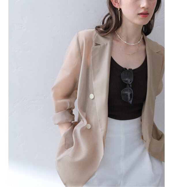  「【洗える】ウォッシャブルシアージャケット」|テーラードジャケット|