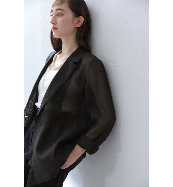  「【洗える】ウォッシャブルシアージャケット」|テーラードジャケット|