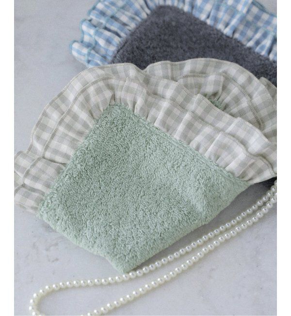  「BORGO DELLE TOVAGLIE/ボルゴ デレ トヴァーリエ 別注フリルミニタオル」|ハンカチ|グレー