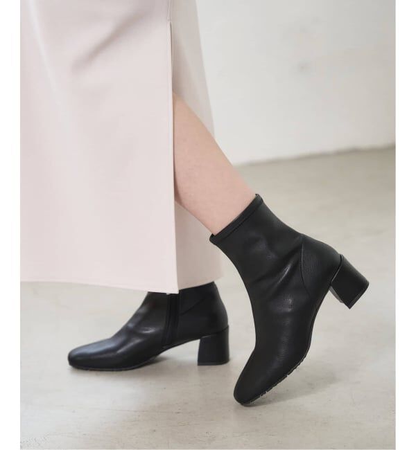  「《追加予約3》5cmスクエアフィットショートブーツ」|ショートブーツ|ブラック A