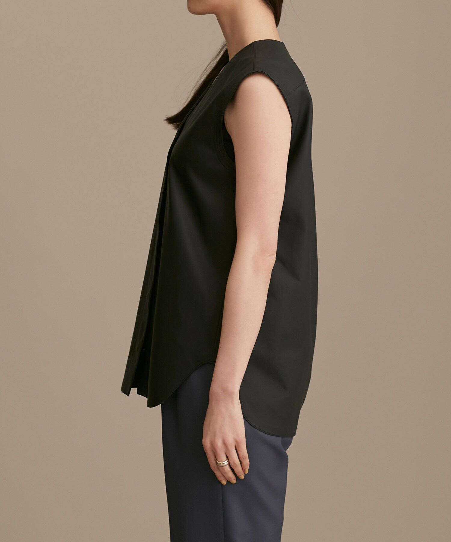 nano･universe「LB.01/Vネックレザージレ」|ライダースジャケット|