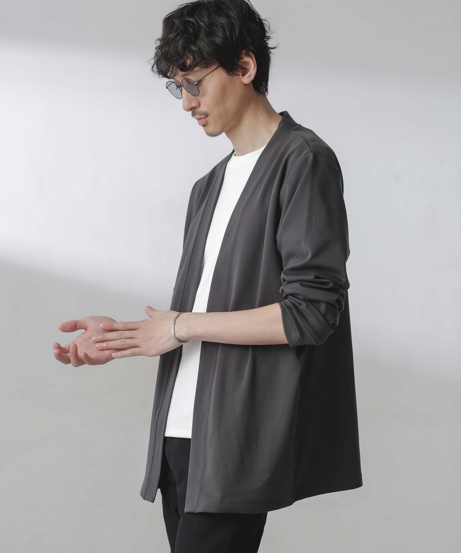 nano･universe「ダブルジャージー着流しカーディガン 24AW」|Tシャツ・カットソー|