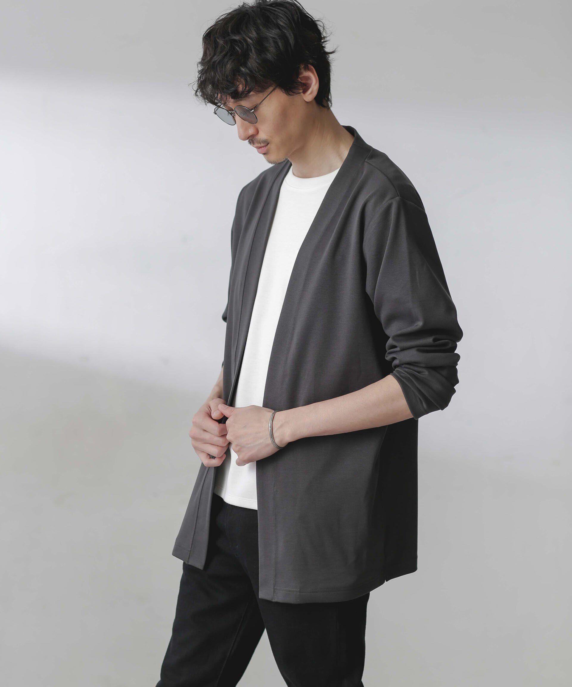 nano･universe「ダブルジャージー着流しカーディガン 24AW」|Tシャツ・カットソー|