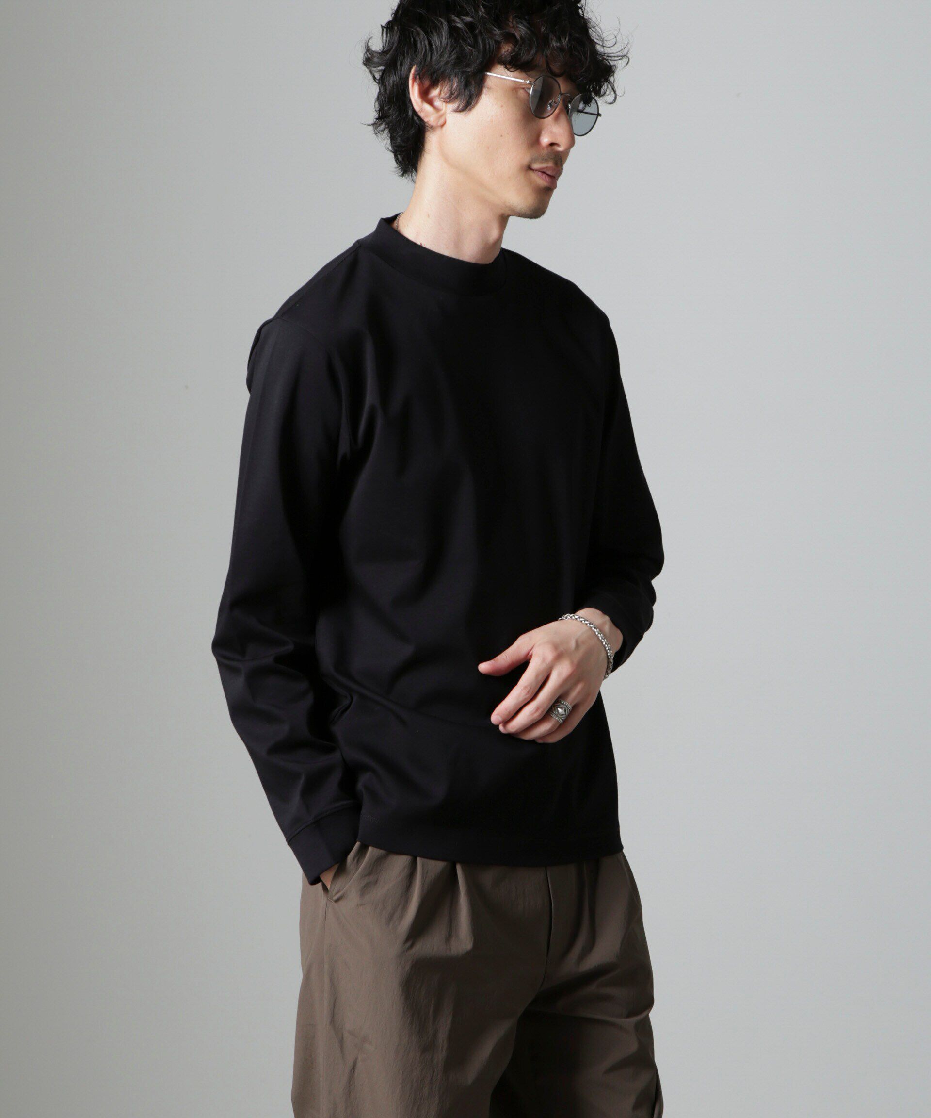 nano･universe「アンチスメルモックネックTシャツ 長袖」|Tシャツ・カットソー|