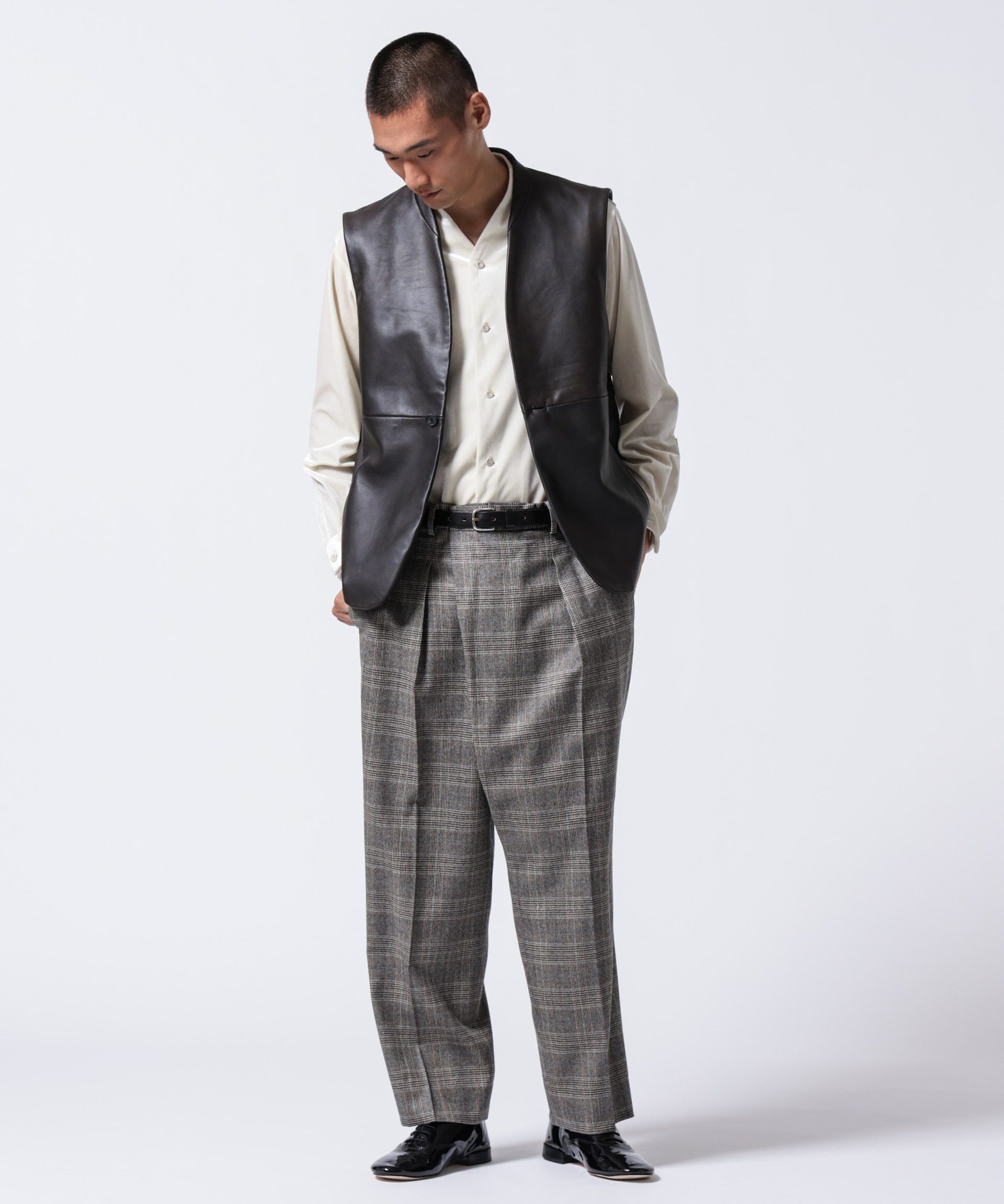 nano･universe「｢ASSEMBLANC｣ラムナッパレザージレ」|テーラードジャケット|