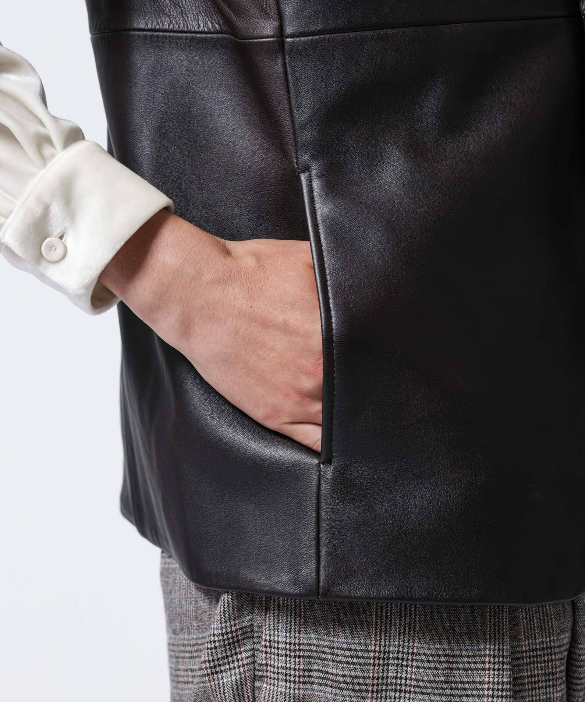 nano･universe「｢ASSEMBLANC｣ラムナッパレザージレ」|テーラードジャケット|