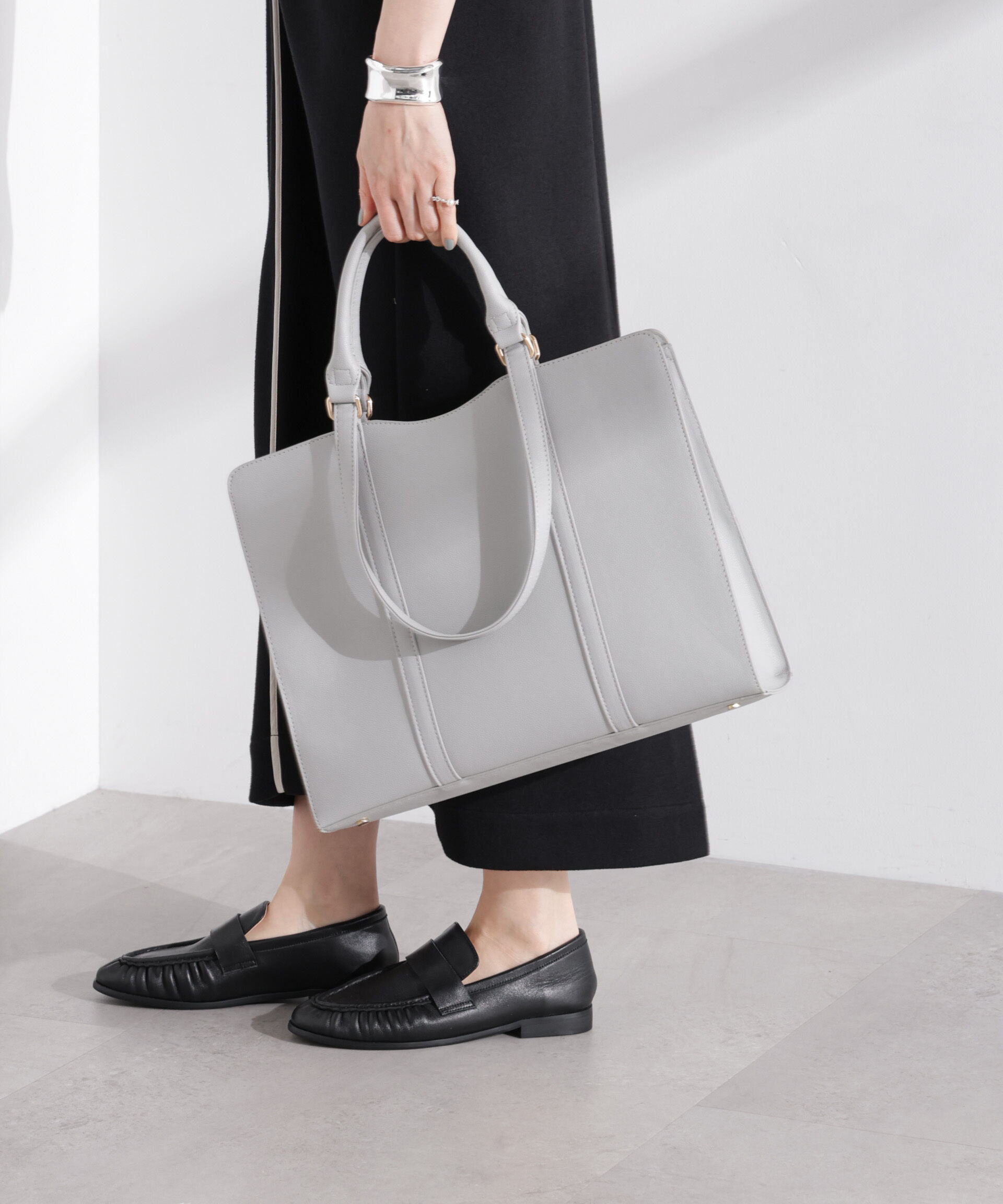 nano･universe「B4サイズ2WAYトートバッグ」|ショルダー・メッセンジャー|グレー