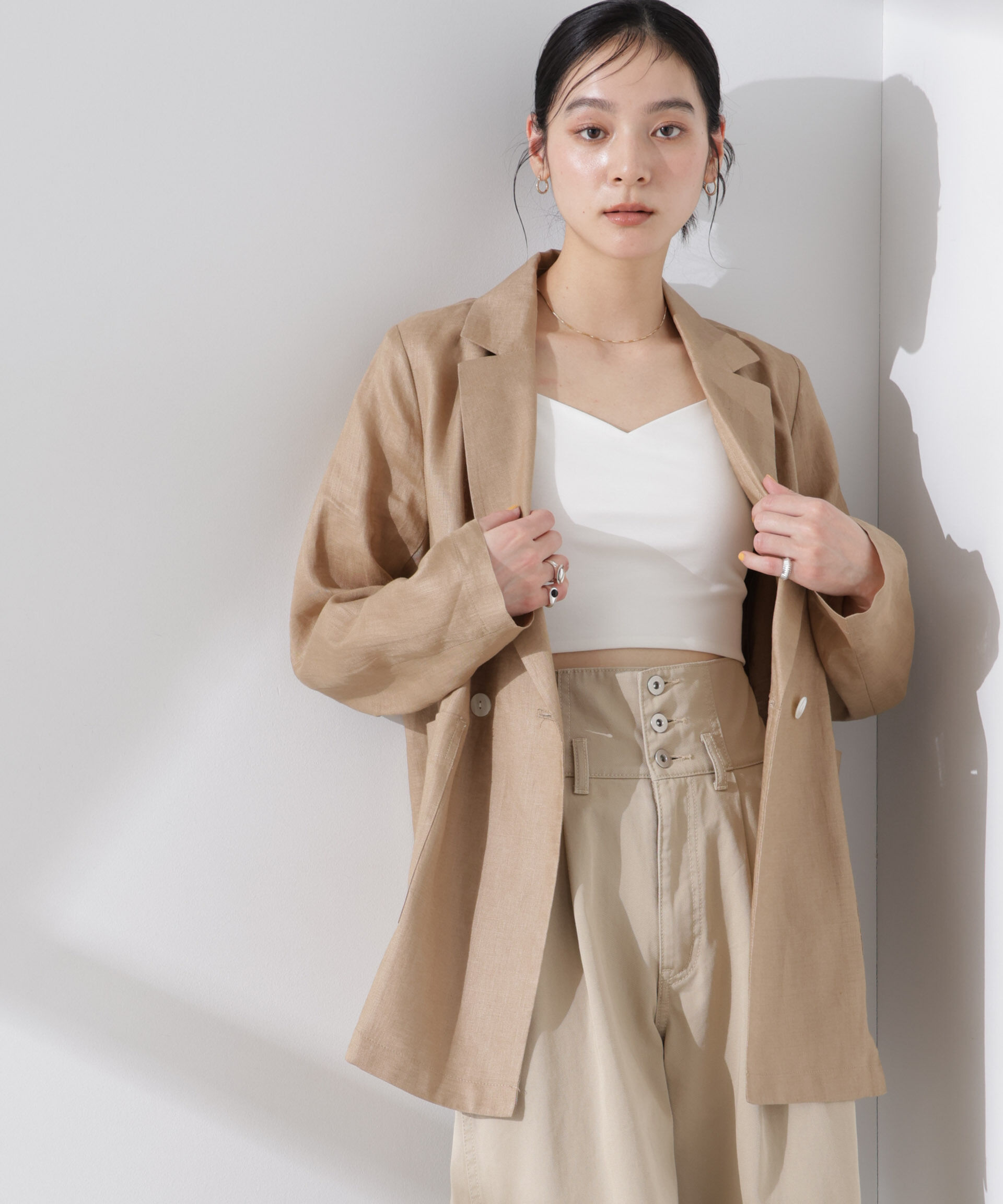 nano･universe「ヨーロピアンフラックス シアージャケット（セットアップ可）」|テーラードジャケット|