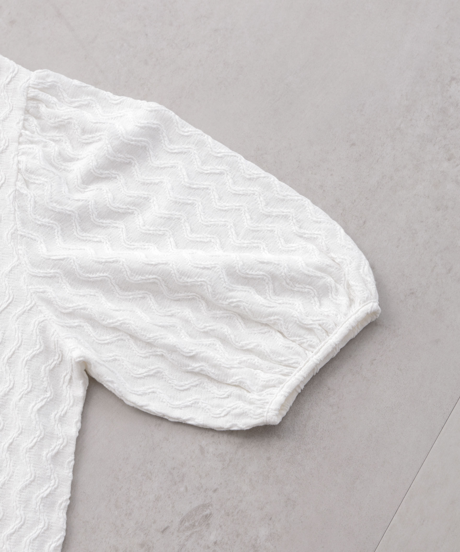 nano･universe「ウェーブジャガードボリュームスリーブプルオーバー」|Tシャツ・カットソー|