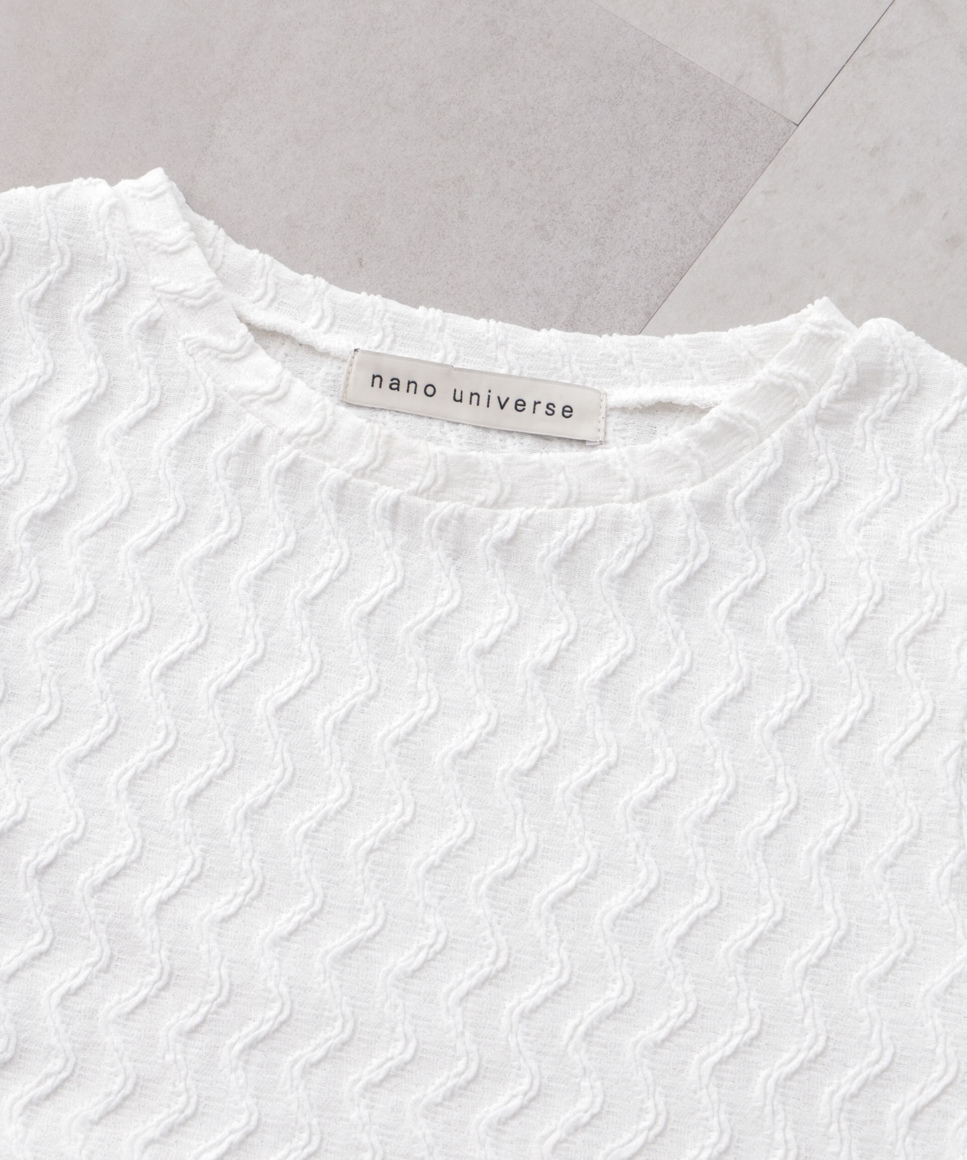nano･universe「ウェーブジャガードボリュームスリーブプルオーバー」|Tシャツ・カットソー|